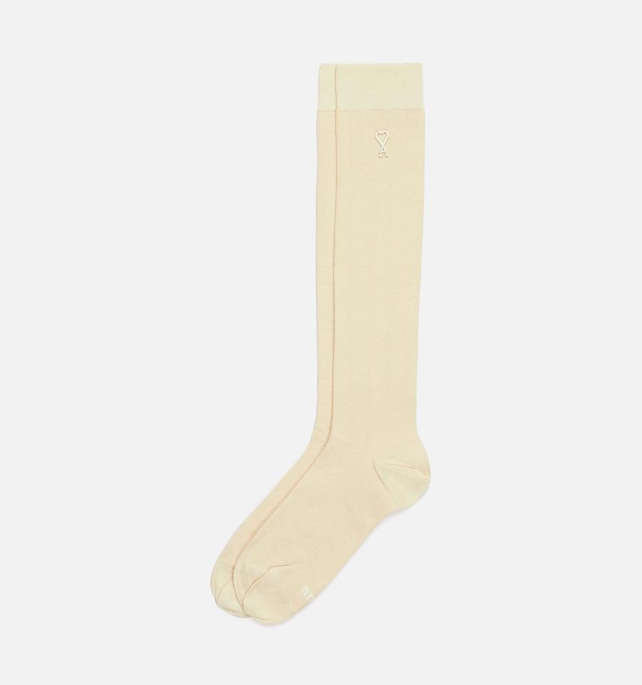 Beige Ami Paris Ami Socks In Silk Socks | ami_IE451