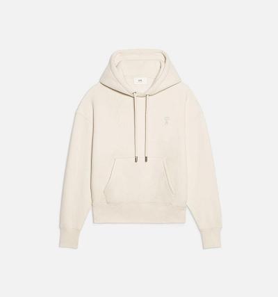 Beige Ami Paris Ami de Coeur Hoodies | ami_IE466