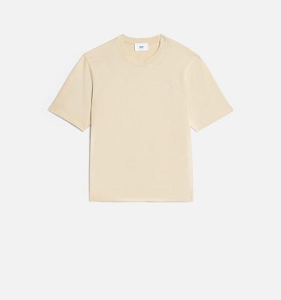 Beige Ami Paris Ami de Coeur T Shirts | ami_IE186