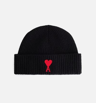 Black Ami Paris Ami de Coeur Beanies | ami_IE272