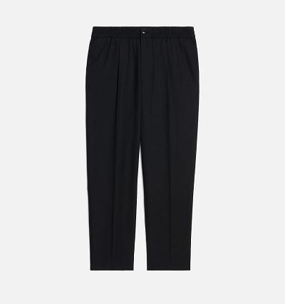 Black Ami Paris Elasticated Waist Pants | ami_IE508