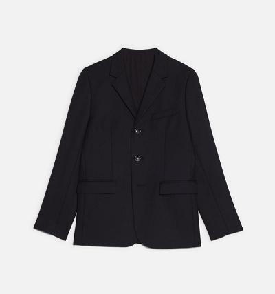 Black Ami Paris Three Buttons Jackets | ami_IE305