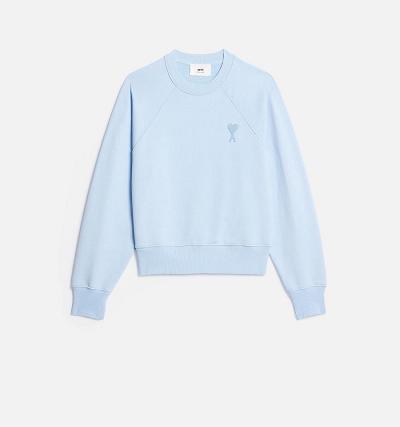 Blue Ami Paris Ami de Coeur Crewneck Sweatshirts | ami_IE434