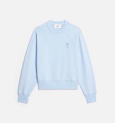 Blue Ami Paris Ami de Coeur Crewneck Sweatshirts | ami_IE444