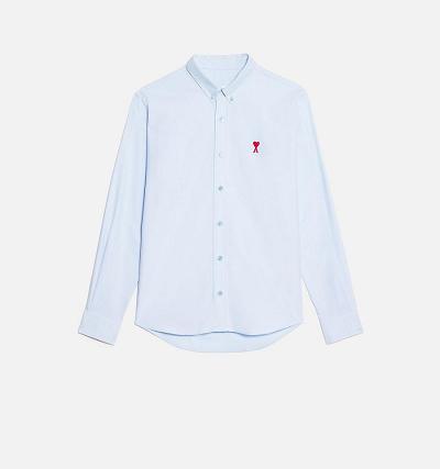 Blue Ami Paris Button-Down Ami De Coeur Shirts | ami_IE174