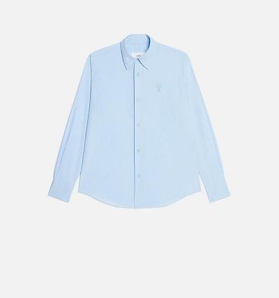 Blue Ami Paris Tonal Ami de Coeur Shirts | ami_IE184