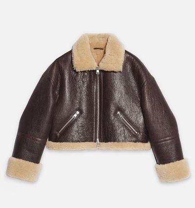 Brown Ami Paris Shearling Jackets | ami_IE206