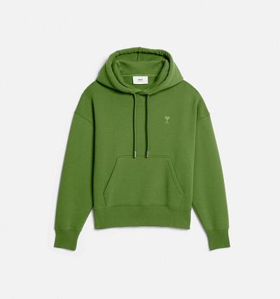 Green Ami Paris Ami de Coeur Hoodies | ami_IE498