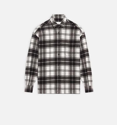 Grey Ami Paris Checked Overshirt With Print Jackets | ami_IE331