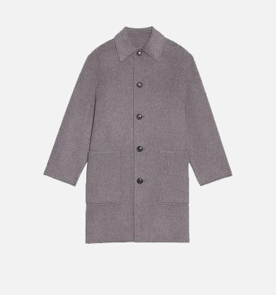 Grey Ami Paris Double Face With Patch Pockets Coats | ami_IE179