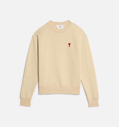 Khaki Ami Paris Ami de Coeur Sweatshirts | ami_IE325