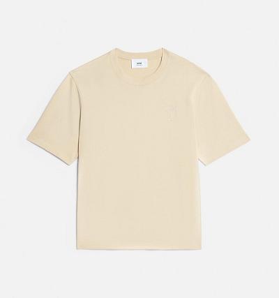 Khaki Ami Paris Ami de Coeur T Shirts | ami_IE338