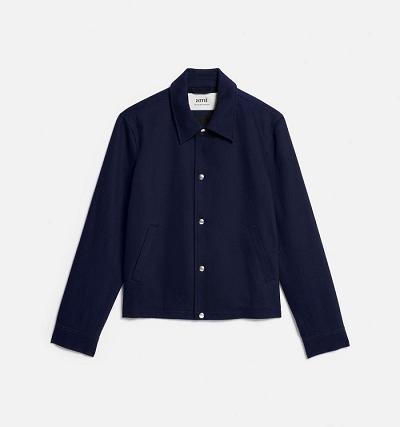 Navy Ami Paris Buttoned Jackets | ami_IE564