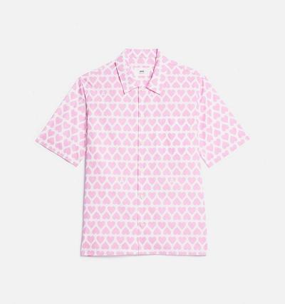 Pink Ami Paris Camp Collar Shirts | ami_IE397