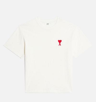 White Ami Paris Ami de Coeur T Shirts | ami_IE256