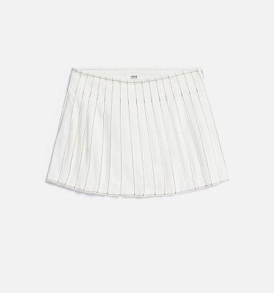 White Ami Paris Pleated Denim | ami_IE243