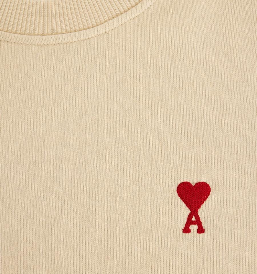 Beige Ami Paris Ami de Coeur Sweatshirts | ami_IE398