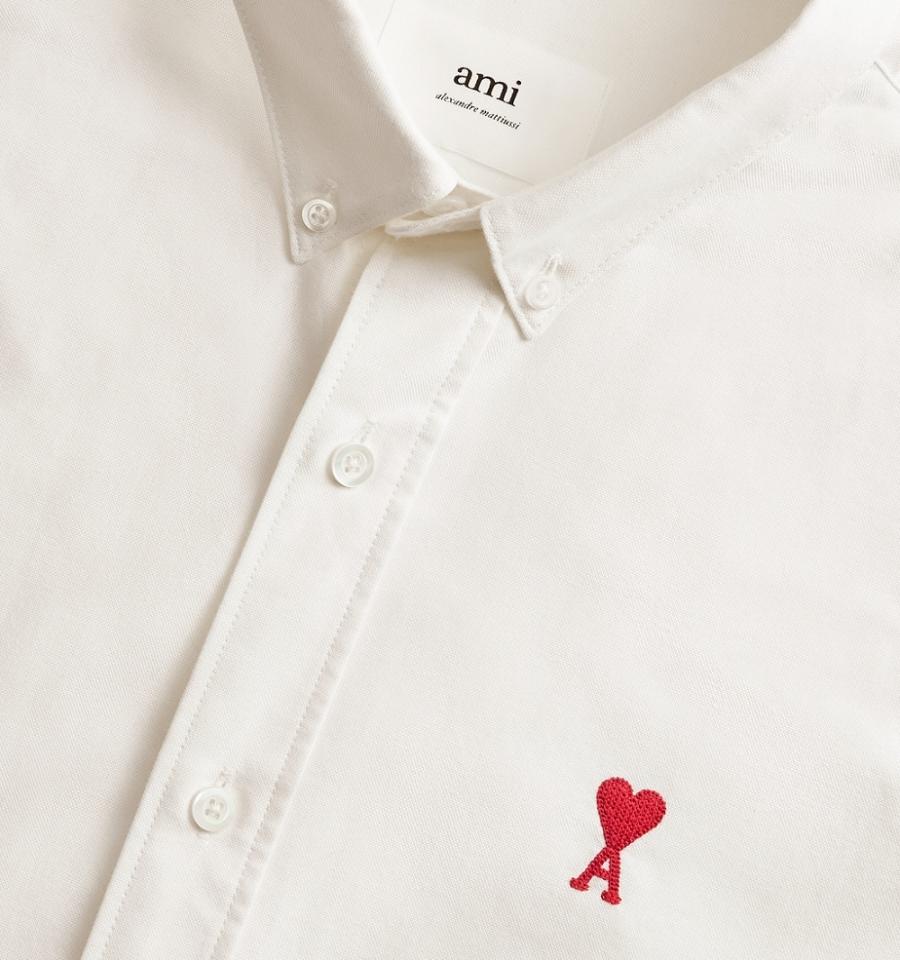 Beige Ami Paris Button-Down Ami De Coeur Shirts | ami_IE524