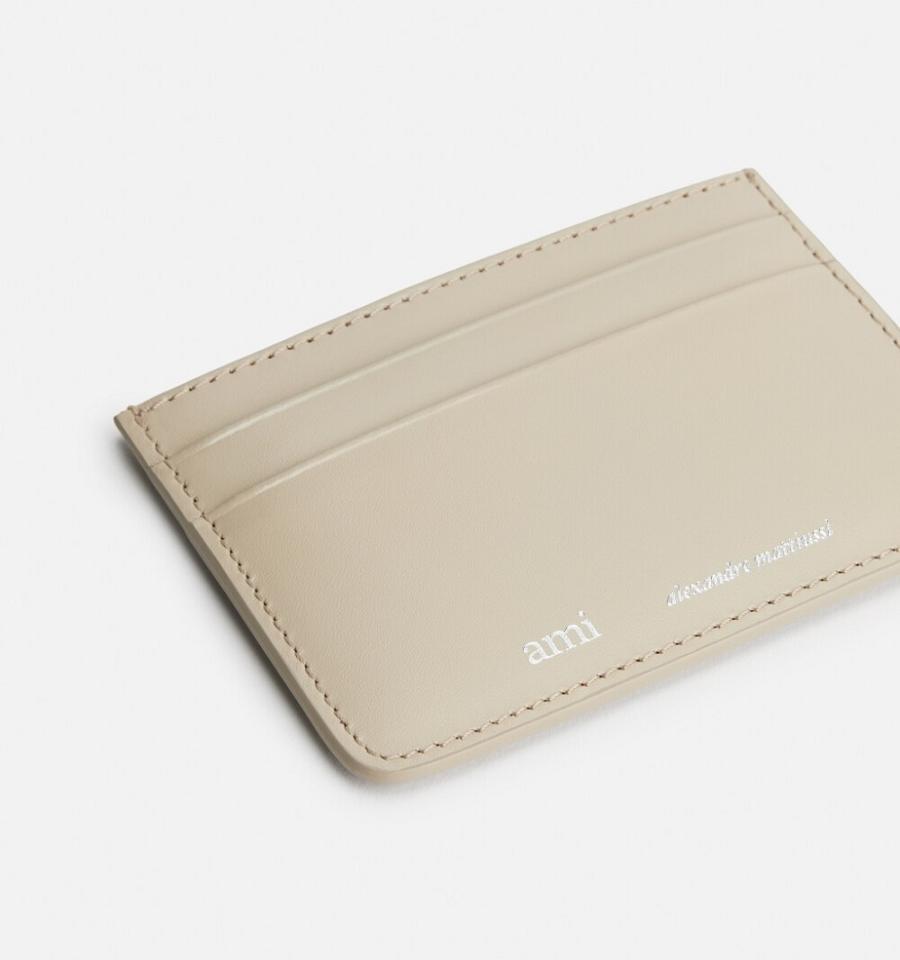 Beige Ami Paris Card Holder Card Case | ami_IE598