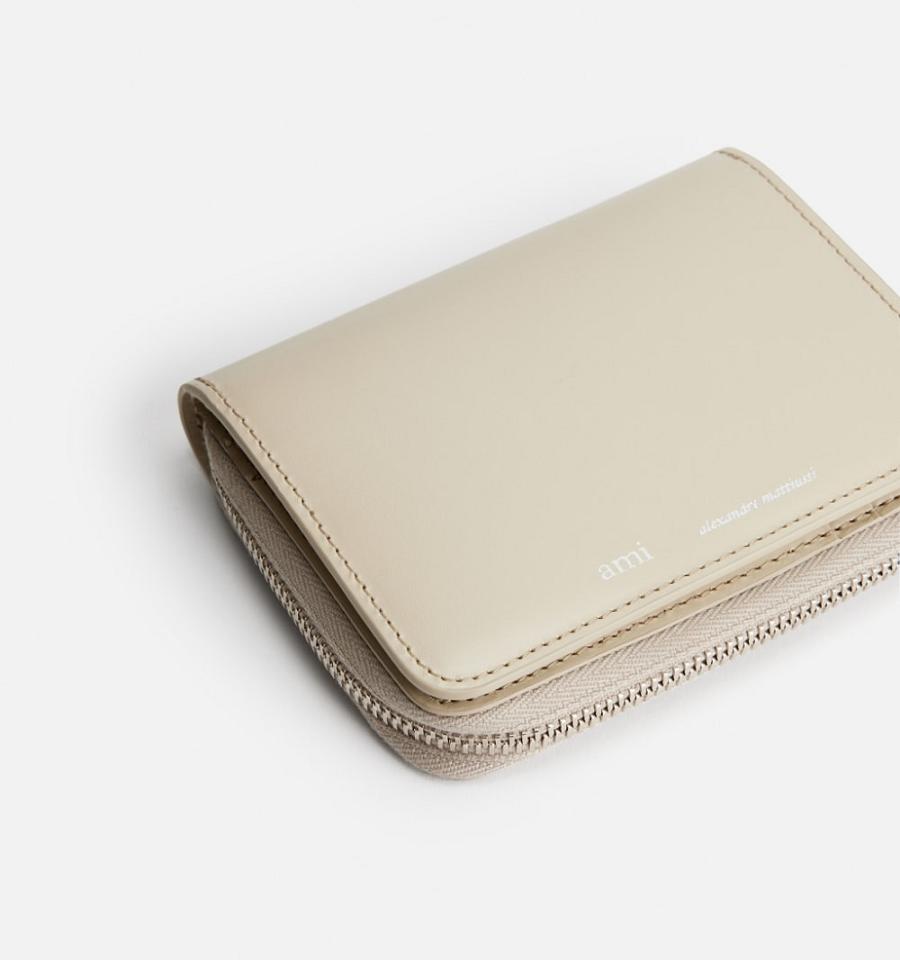 Beige Ami Paris Compact Wallets | ami_IE343