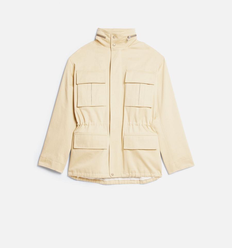 Beige Ami Paris Patched Pockets Jackets | ami_IE321