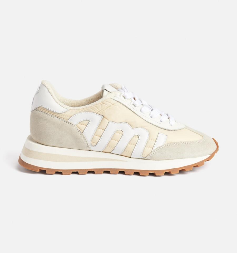 Beige Ami Paris logo-patch panelled Shoes | ami_IE161