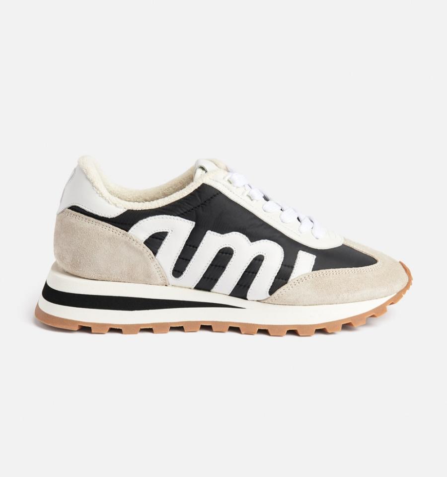 Beige / Black Ami Paris Ami Rush Sneakers | ami_IE356