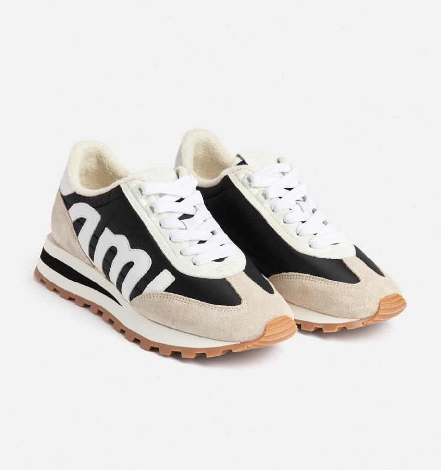 Beige / Black Ami Paris Ami Rush Sneakers | ami_IE442