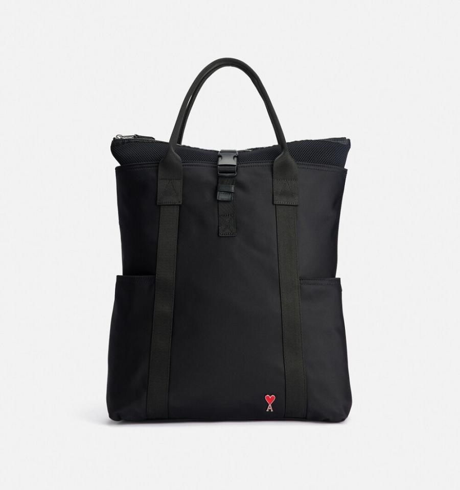 Black Ami Paris Ami de Coeur Hybrid Tote Backpacks | ami_IE481