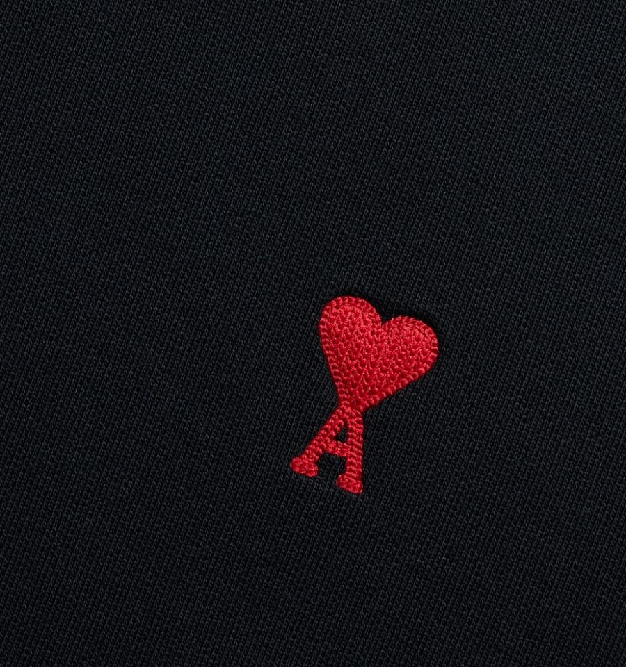 Black Ami Paris Ami de Coeur Sweatshirts | ami_IE224