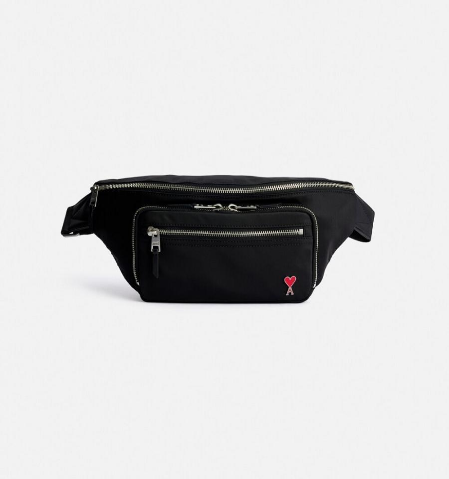 Black Ami Paris Ami de Coeur Waist Bags | ami_IE312