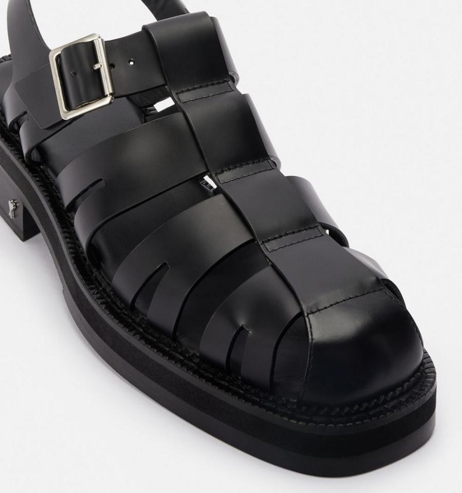 Black Ami Paris Fisherman Sandals | ami_IE126