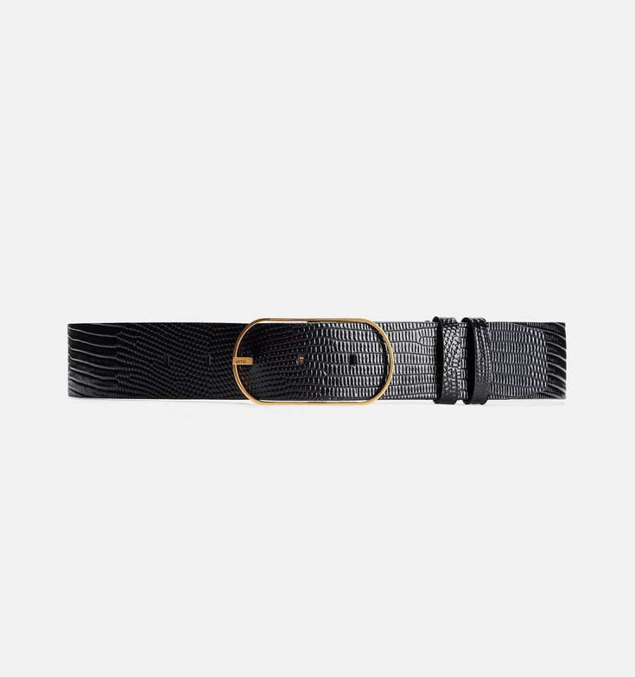 Black Ami Paris Large Belt 40Mm Belts | ami_IE430