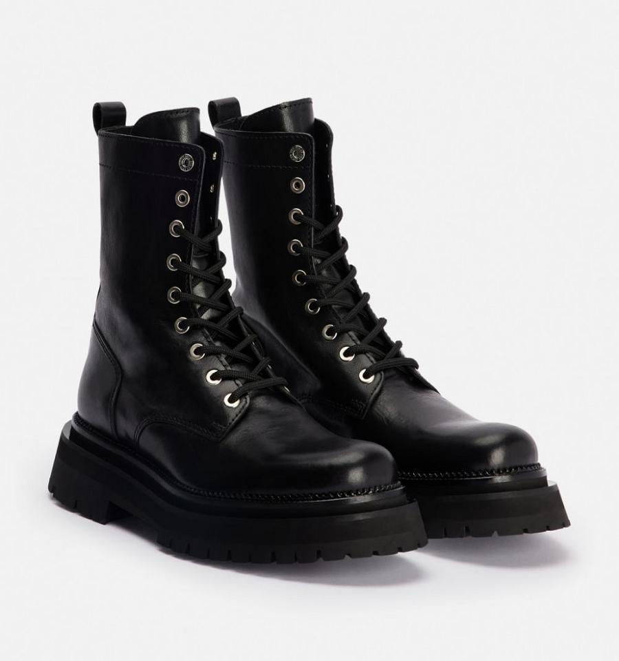 Black Ami Paris Mid Height Boots | ami_IE448