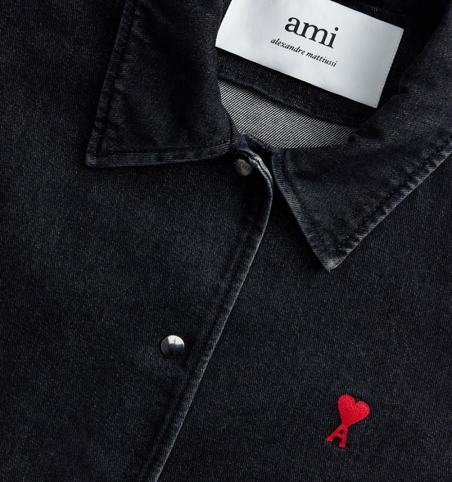 Black Ami Paris Press Buttons Ami De Cœur Denim | ami_IE115