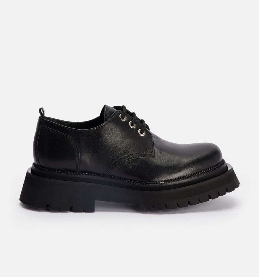 Black Ami Paris Round-Toe Derbies Shoes | ami_IE307