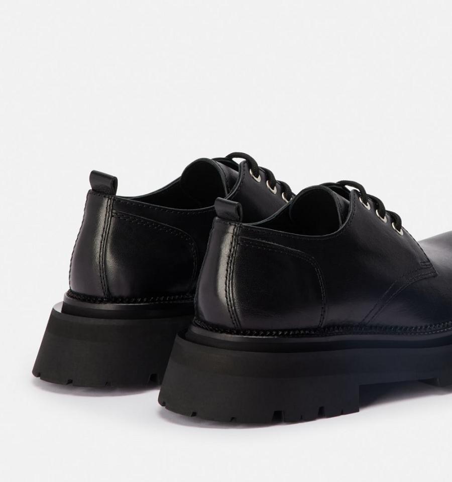 Black Ami Paris Round-Toe Derbies Shoes | ami_IE318