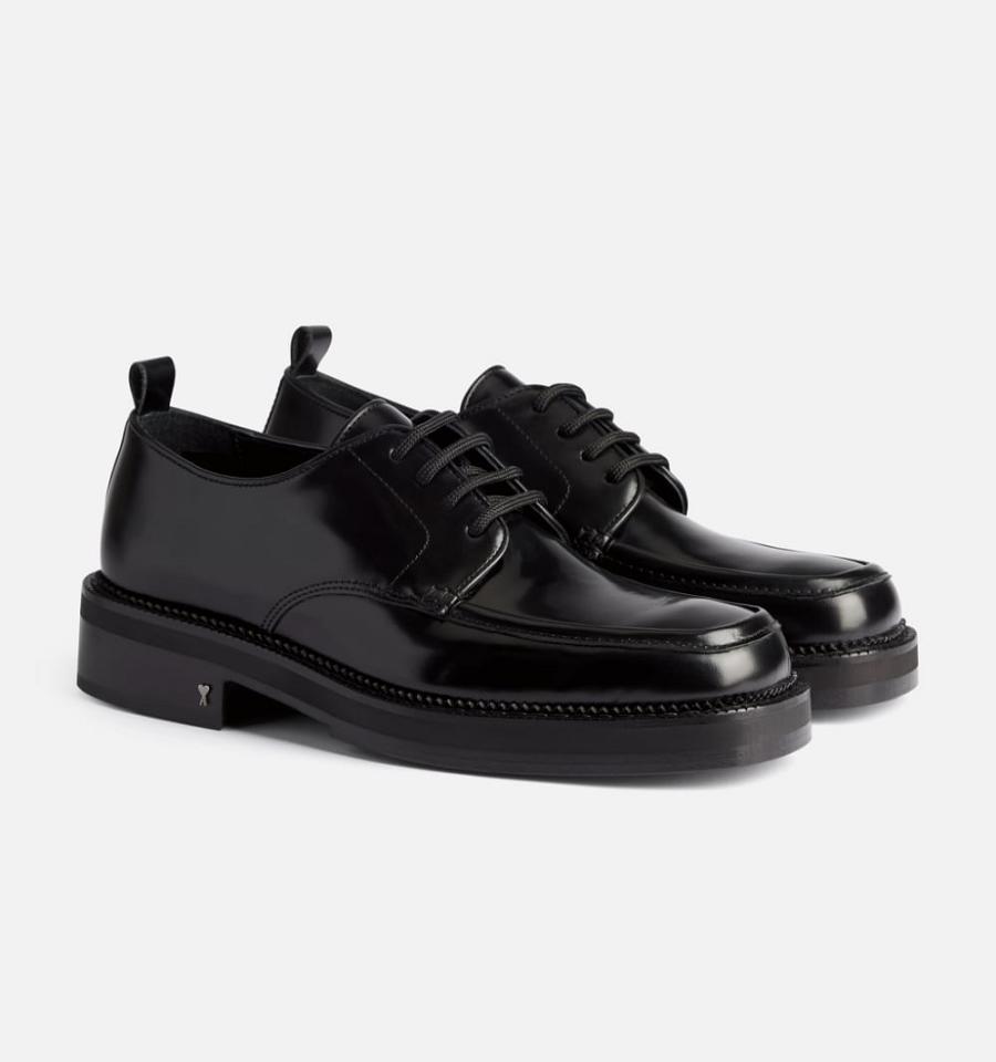 Black Ami Paris Square-Toe Derbies Shoes | ami_IE201