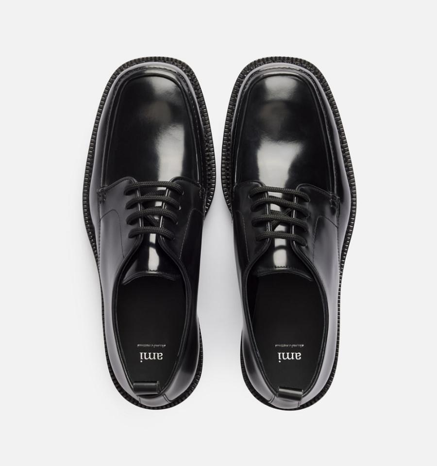 Black Ami Paris Square-Toe Derbies Shoes | ami_IE201