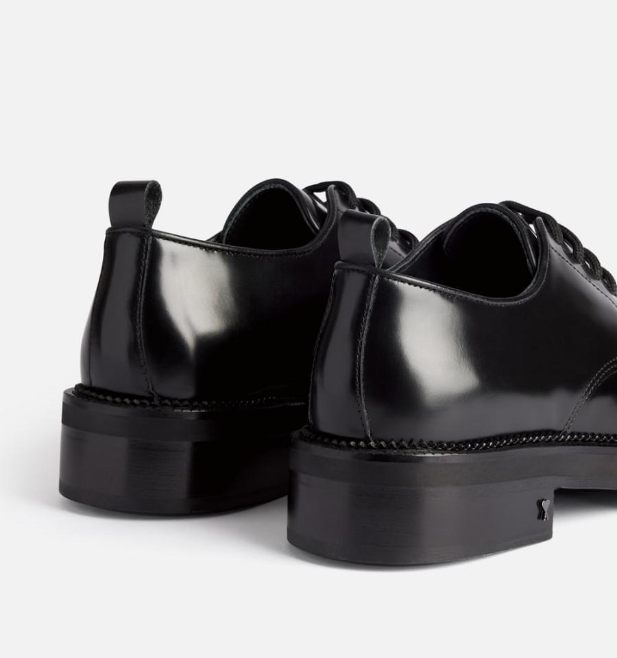 Black Ami Paris Square-Toe Derbies Shoes | ami_IE201