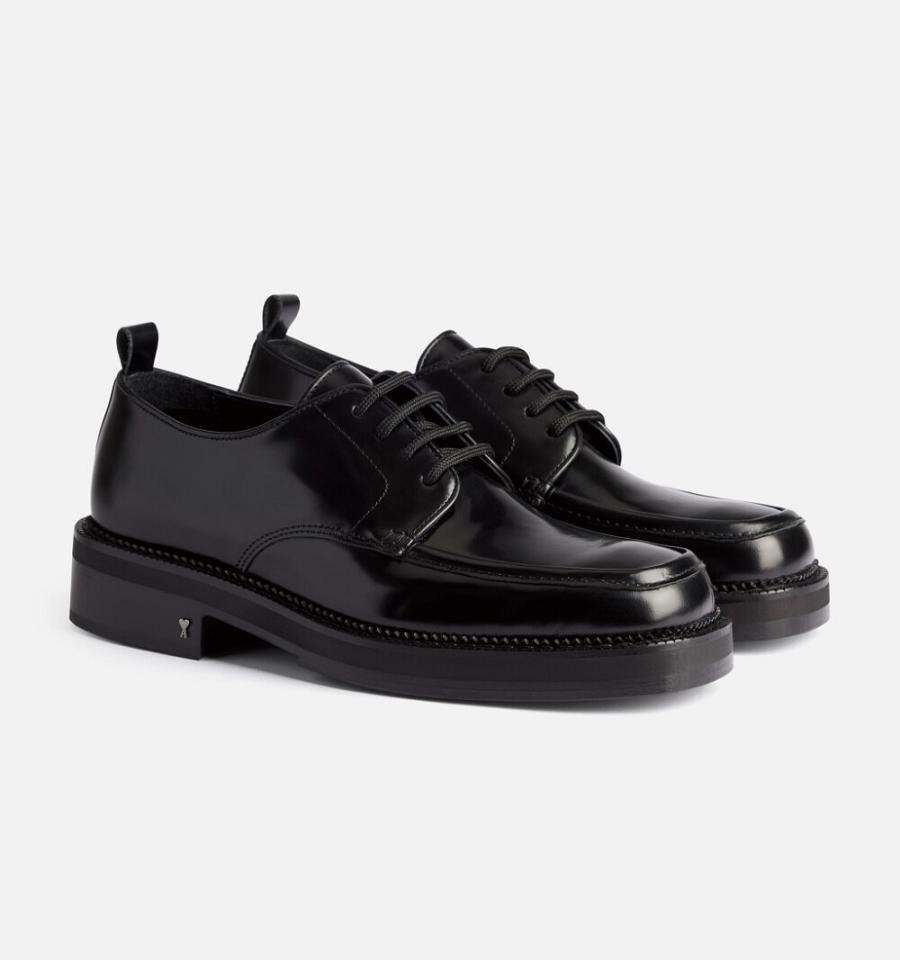 Black Ami Paris Square-Toe Derbies Shoes | ami_IE204