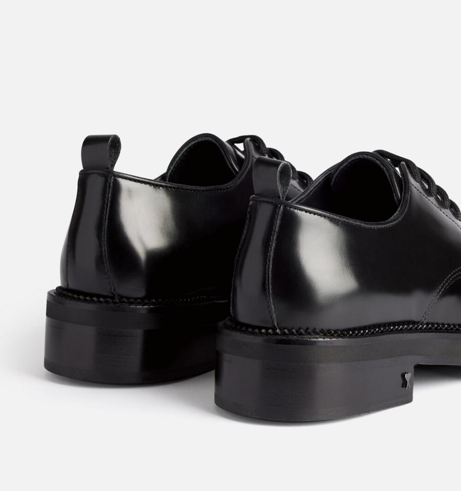 Black Ami Paris Square-Toe Derbies Shoes | ami_IE204