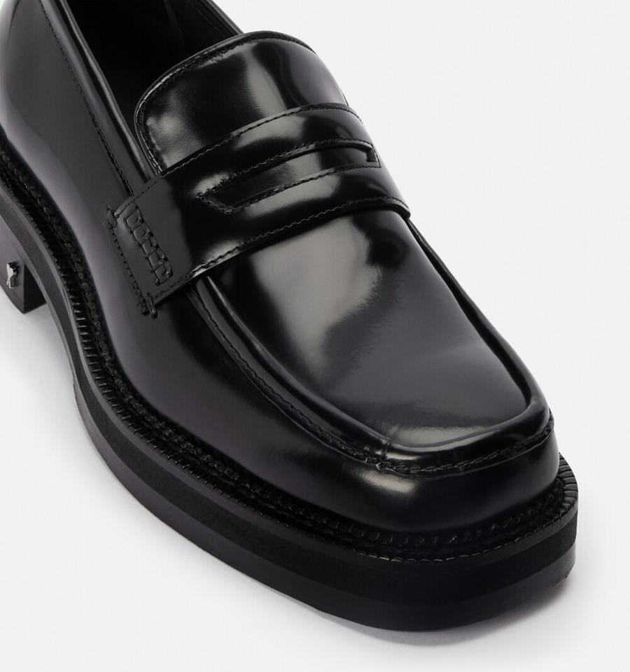 Black Ami Paris Square Toe Loafers | ami_IE336