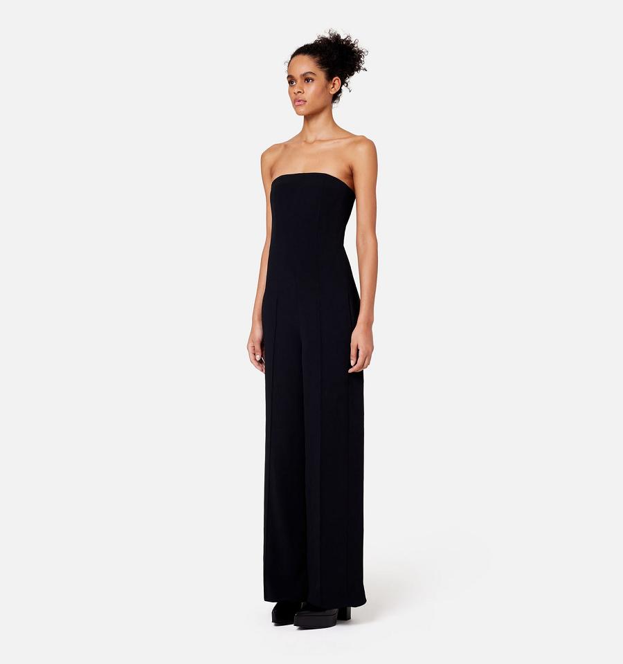 Black Ami Paris Strapless Jumpsuits | ami_IE103