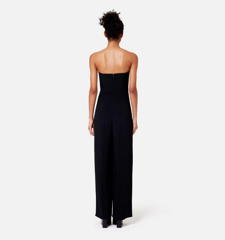 Black Ami Paris Strapless Jumpsuits | ami_IE103