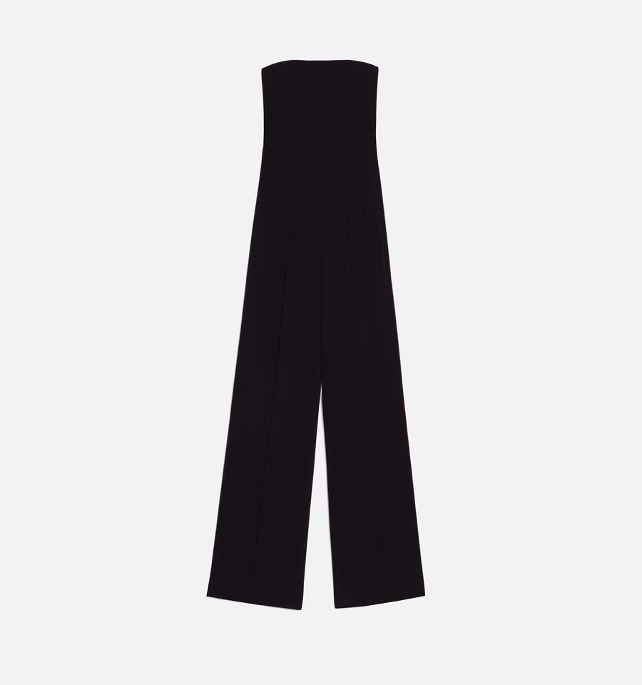 Black Ami Paris Strapless Jumpsuits | ami_IE103