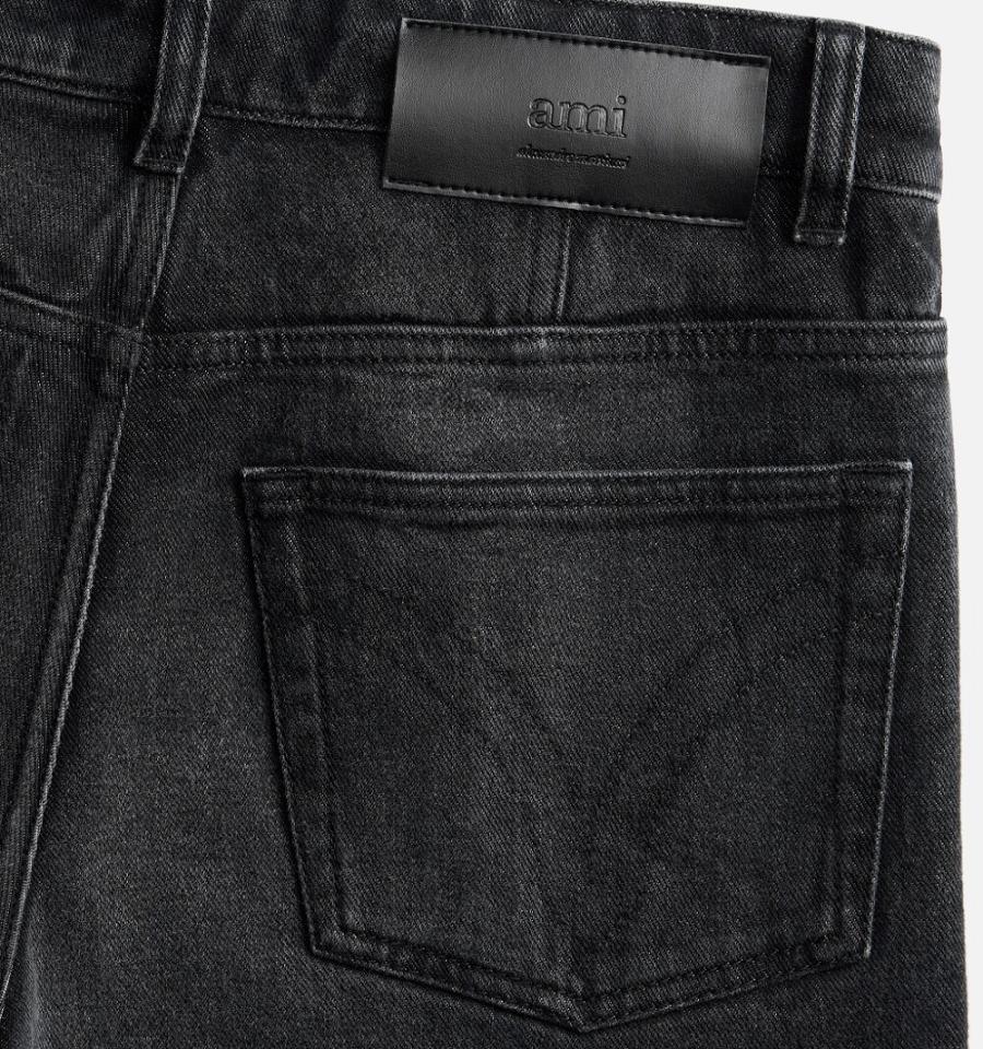 Black Ami Paris Tapered Fit Jeans | ami_IE595