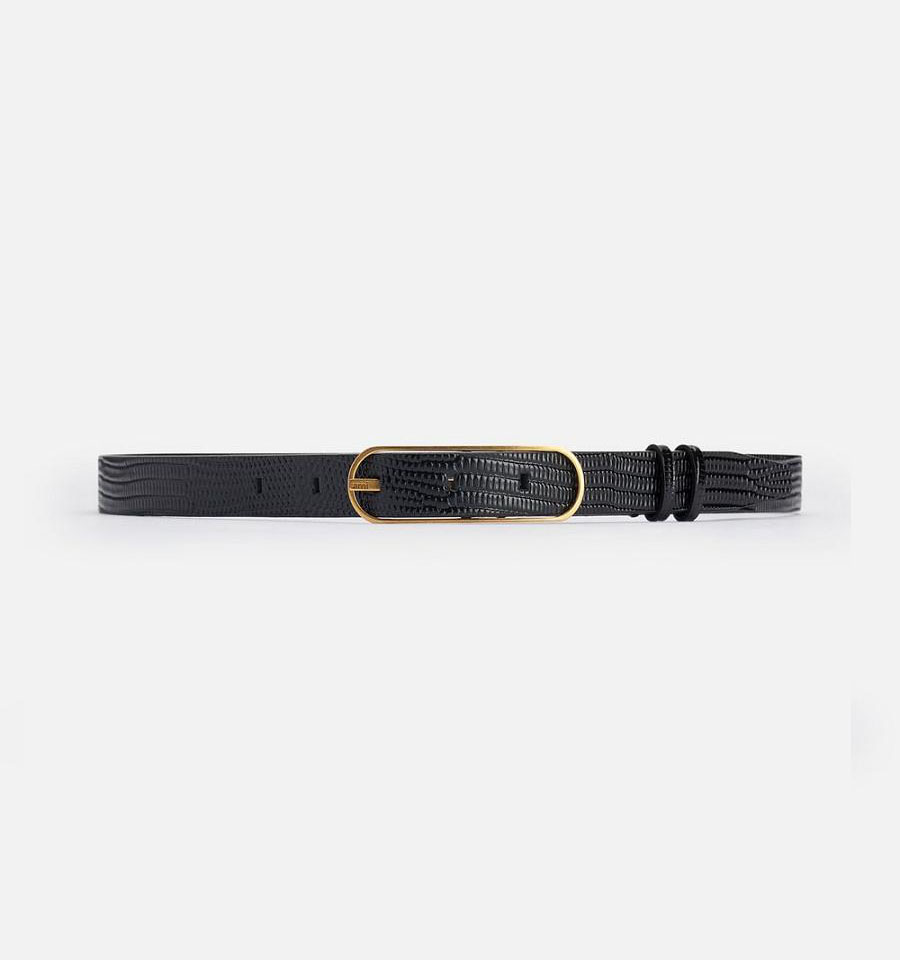 Black Ami Paris Thin Belt 20 Mm Belts | ami_IE107