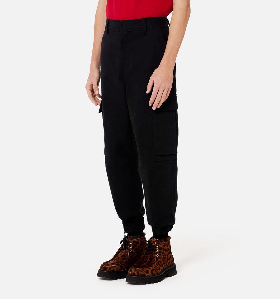 Black Ami Paris With Elasticated Ankles Cargo Pants | ami_IE591