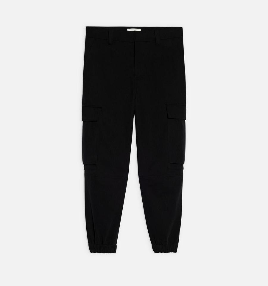 Black Ami Paris With Elasticated Ankles Cargo Pants | ami_IE591